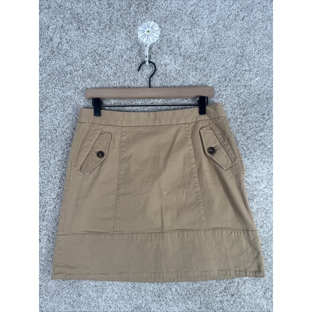 Brooks Brothers Red Fleece Womens Size 6 Khaki Straight Cotton Skirt‎ Pockets